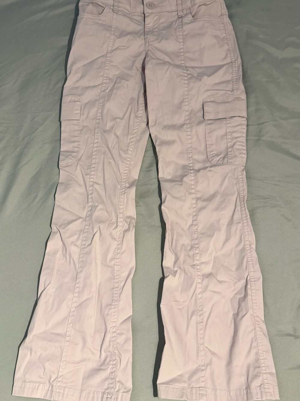 Girls 9-10 Flared Cargo Pants in Light Beige - Abercrombie Kids